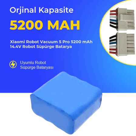 Xiaomi Robot Vacuum 5 Pro 5200 mAh 14.4V Robot Süpürge Batarya