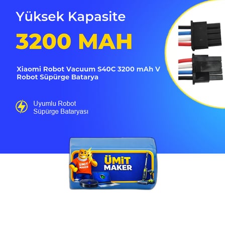 Xiaomi Robot Vacuum S40C 3200 mAh V Robot Süpürge Batarya