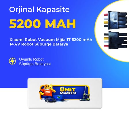Xiaomi Robot Vacuum Mijia 1T 5200 mAh 14.4V Robot Süpürge Batarya
