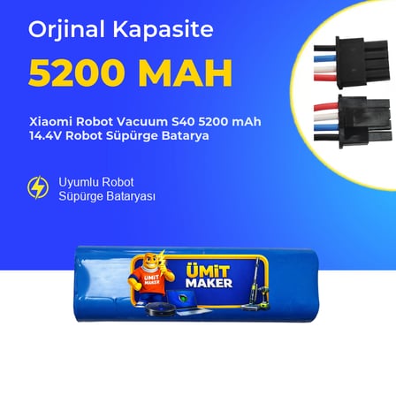 Xiaomi Robot Vacuum S40 5200 mAh 14.4V Robot Süpürge Batarya