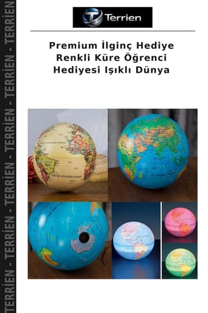 Premium İlginç Hediye Renkli Küre Öğrenci Hediyesi Işıklı Dünya