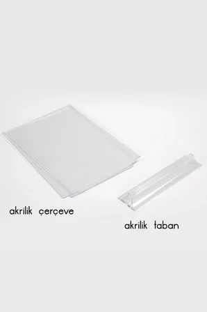 şeffaf akrilik t tabanlı masaüstü menü tutucu ve föylük a4 - çift yönlü dikey kafe restoran bilgilendirme standı - 5 adet