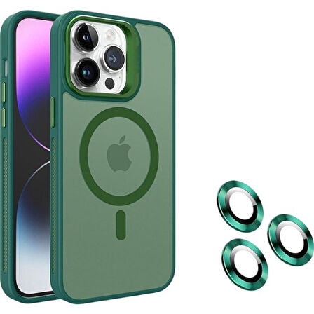 İphone 13 Pro İçin Standlı Lens Hediyeli Magsafe Maksimum Koruma Armor Kılıf