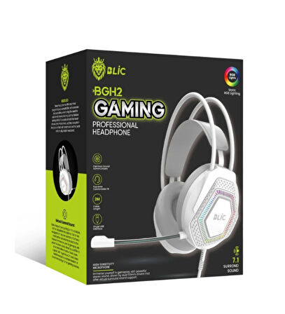 Blic Beyaz USB Led Aydınlatmalı Gaming Mikrofonlu Kulaklık