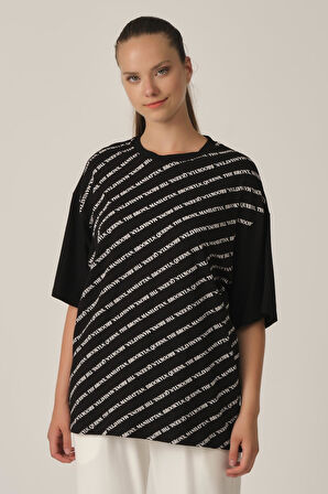 ALEXANDERGARDI BASKILI OVERSİZE T-SHİRT (UN-70417)