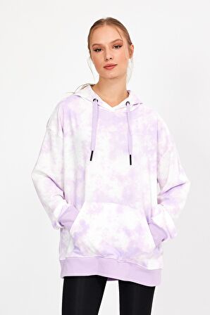 ALEXANDERGARDI BATİK DESENLİ KAPÜŞONLU OVERSİZE SWEATSHİRT (UN-757A07)