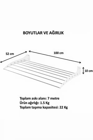 Roma Duvara Monte Çamaşır Kurutma Askısı