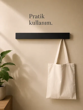 Berlin  Portmanto Metal Duvar Askılığı Elbise Askılığı Vestiyer Askılık Gizli Kancalı Antre Hol Mont Çanta Havlu Askısı Beyaz 80 Cm