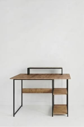 Vienna 2 Raflı Metal Ayak Çalışma Masası Laptop Masası Bilgisayar Masası 60x120cm
