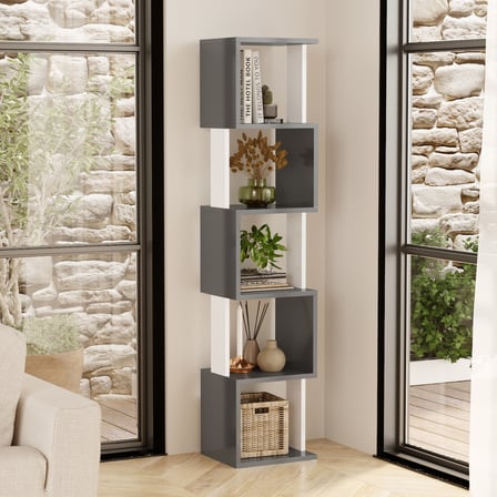 Milan Modern Kitaplık Çok Amaçlı Dekoratif Raf Salon Kitaplığı Ofis Çalışma Odası Raf Dolap