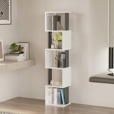 Milan Modern Kitaplık Çok Amaçlı Dekoratif Raf Salon Kitaplığı Ofis Çalışma Odası Raf Dolap