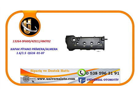 KAPAK PİYANO PRİMERA 2001-2007/ALMERA 1,6-1,5 QG16  2001-2007