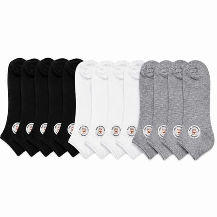 Unisex Kısa Konç 12`li Patik Çorap, %85 Pamuklu Geri Dönüştürülmüş İplik, Parfümlü İnce Dikişli, Günlük Spor Çorabı
