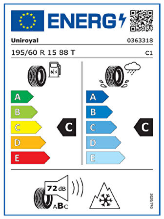 Unıroyal 195/60R15 88T WinterExpert Oto Kış Lastiği (Üretim Yılı :2024)