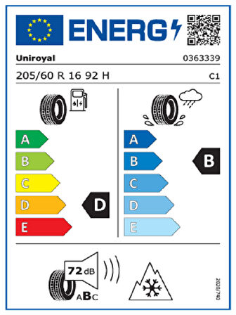 Uniroyal 205/60R16 92H WinterExpert Oto Kış Lastiği (Üretim Yılı: 2024)