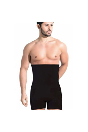 Erkek Toparlayıcı Dikişsiz Yüksek Bel Göbek Saklayan Duble Korse Siyah 6013