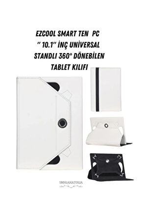 Ezcool Smart Ten  PC 10.1"  Universal Standlı 360° Dönebilen Tablet Kılıfı