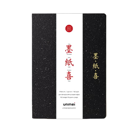 unmei dolma kalem uyumlu açık ciltli sert kapak siyah defter