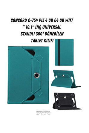 Concord C-754 Pie 4 GB 64 GB WİFİ 10.1" Universal Standlı 360° Dönebilen Tablet Kılıfı