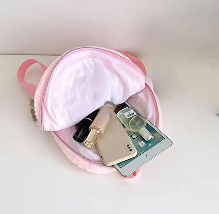 "Kız Çocuk Peluş Unicorn Sırt Çantası – Yumuşak ve Renkli Okul Çantası"
