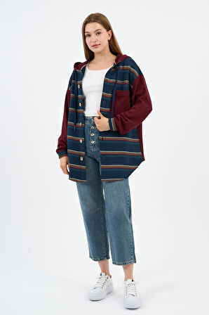 Kapüşonlu Düğmeli Sweatshirt (UNSX-61401-WN)