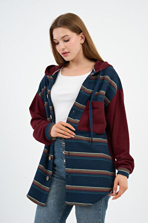 Kapüşonlu Düğmeli Sweatshirt (UNSX-61401-WN)