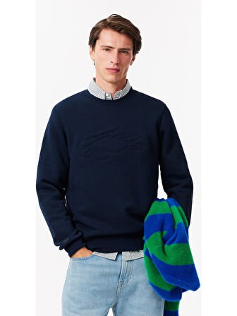 Lacoste Erkek Regular Fit Bisiklet Yaka Lacivert Sweatshirt