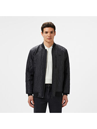 Lacoste Erkek Regular Fit Dik Yaka Kapitone Siyah Mont