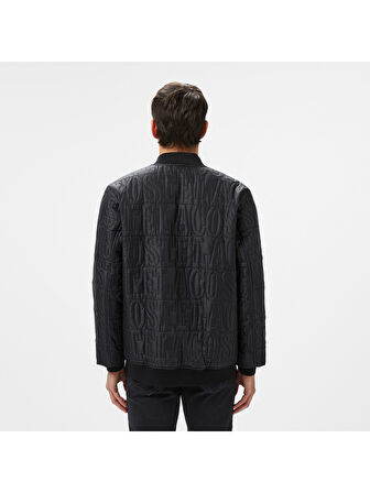 Lacoste Erkek Regular Fit Dik Yaka Kapitone Siyah Mont