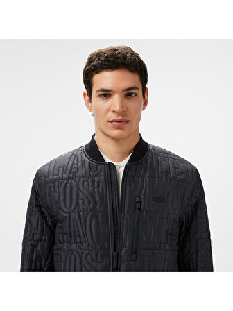 Lacoste Erkek Regular Fit Dik Yaka Kapitone Siyah Mont