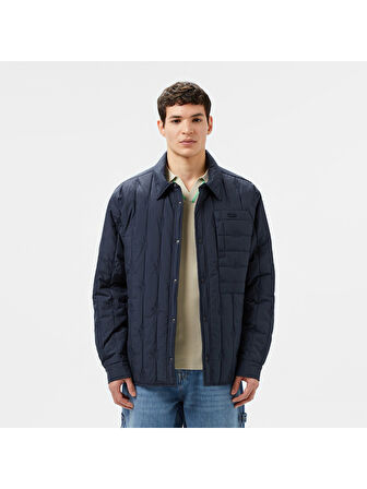 Lacoste Erkek Regular Fit Gömlek Yaka Desenli Lacivert Ceket