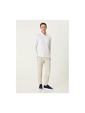 Beymen club Comfort Fit Beyaz Polo Sweatshirt