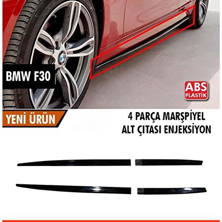 Bmw F30 3 Serisi Yan Marşpiyel Alt Çıta 4 Parça Siyah ABS 2012 - 2018 Arası