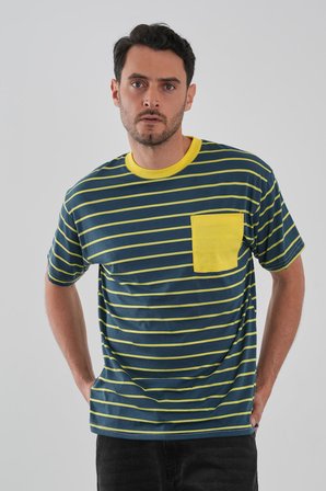 ALEXANDERGARDI Cep Detaylı Çizgili T-shirt