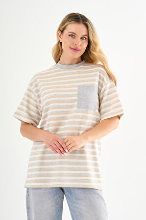 ALEXANDERGARDI Cep Detaylı Çizgili T-shirt