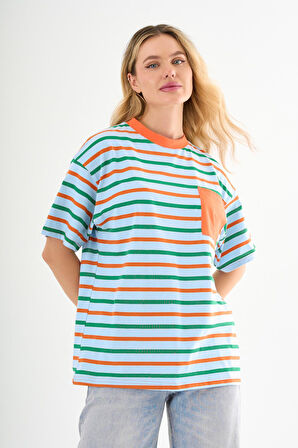 ALEXANDERGARDI Cep Detaylı Çizgili T-shirt