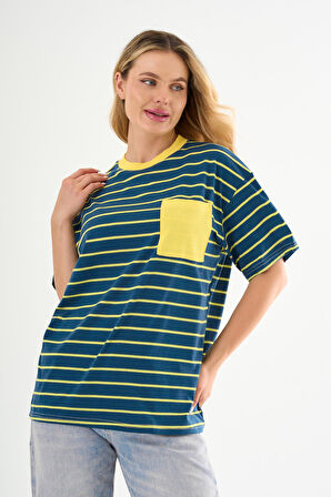 ALEXANDERGARDI Cep Detaylı Çizgili T-shirt