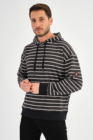 ALEXANDERGARDI ÇİZGİLİ KAPÜŞONLU SWEATSHIRT (UNX-00242)