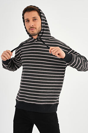 ALEXANDERGARDI ÇİZGİLİ KAPÜŞONLU SWEATSHIRT (UNX-00242)