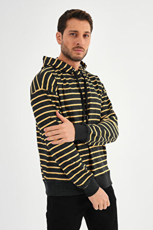 ALEXANDERGARDI ÇİZGİLİ KAPÜŞONLU SWEATSHIRT (UNX-00242)