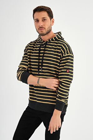ALEXANDERGARDI ÇİZGİLİ KAPÜŞONLU SWEATSHIRT (UNX-00242)