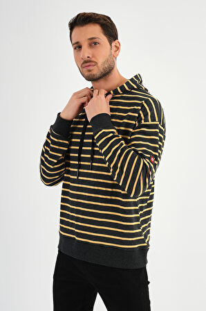 ALEXANDERGARDI ÇİZGİLİ KAPÜŞONLU SWEATSHIRT (UNX-00242)