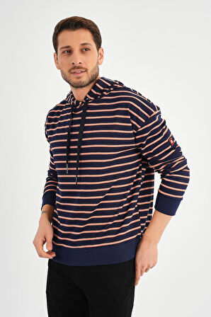 ALEXANDERGARDI ÇİZGİLİ KAPÜŞONLU SWEATSHIRT (UNX-00242)