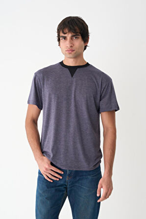 Bisiklet Yaka Çizgili Erkek T-Shirt