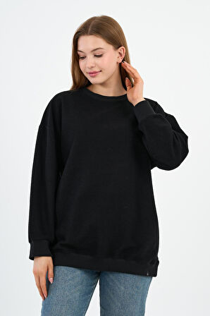 BİSİKLET YAKA UZUN KOLLU UNISEX SWEATSHIRT (UNX-37400)