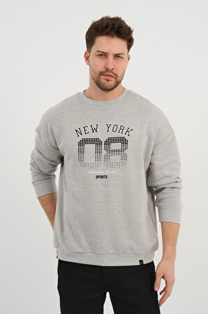 ALEXANDERGARDI Bisiklet Yaka Unisex Baskılı Sweatshirt (UNX-37401)