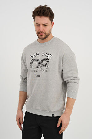 ALEXANDERGARDI Bisiklet Yaka Unisex Baskılı Sweatshirt (UNX-37401)