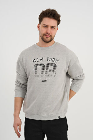 ALEXANDERGARDI Bisiklet Yaka Unisex Baskılı Sweatshirt (UNX-37401)