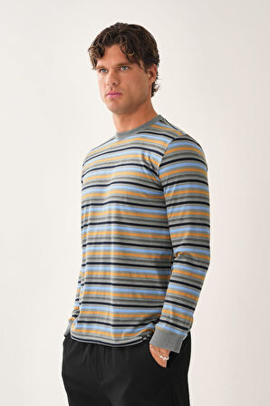 Çizgili Uzun Kollu T-Shirt