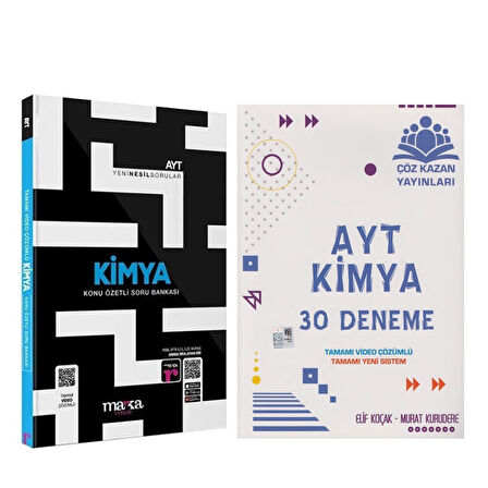 Marka Yayınları AYT Kimya Konu Özetli Soru Bankası ve Çöz Kazan Deneme Seti 2 Kitap